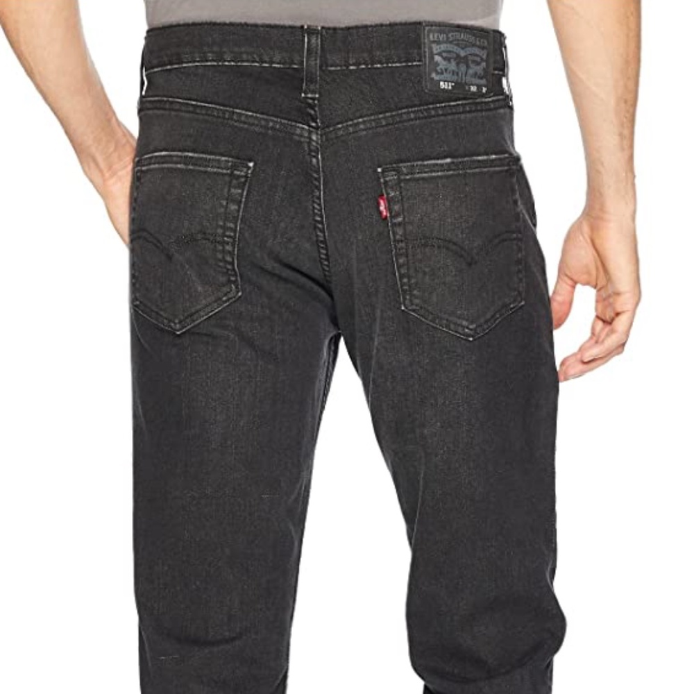 Levi Black Ripped Stacked Straight Jeans
